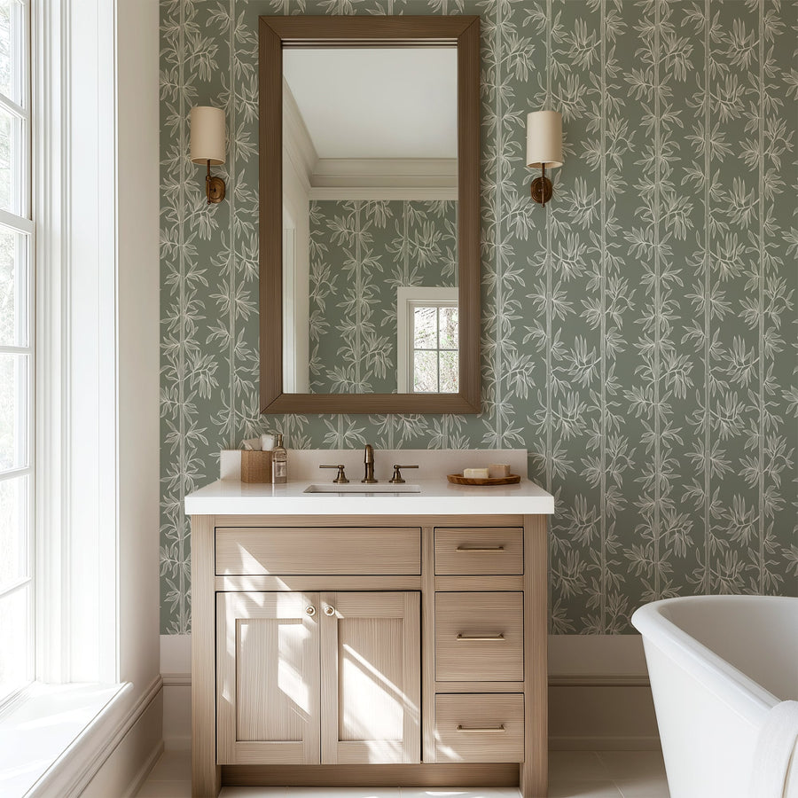 Bamboo Breeze Wallpaper - Peel and Stick Modern Botanical