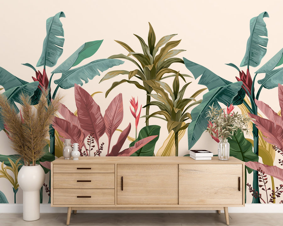 Tropical Jungle Wallpaper - Banana Leaf Wall Mural for Lush, Vibrant Interiors