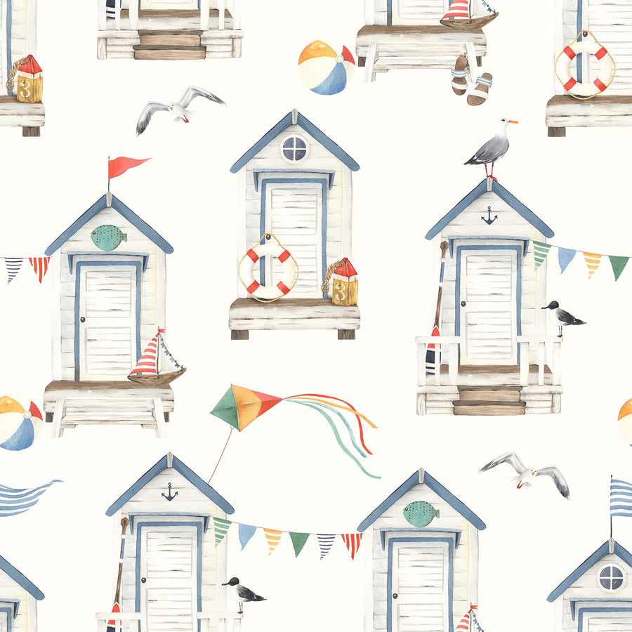 Beach hut wallpaper image 2