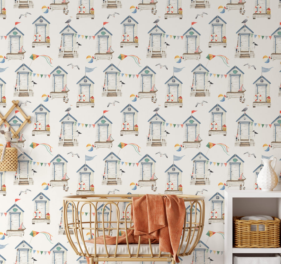 Beach hut wallpaper image 5