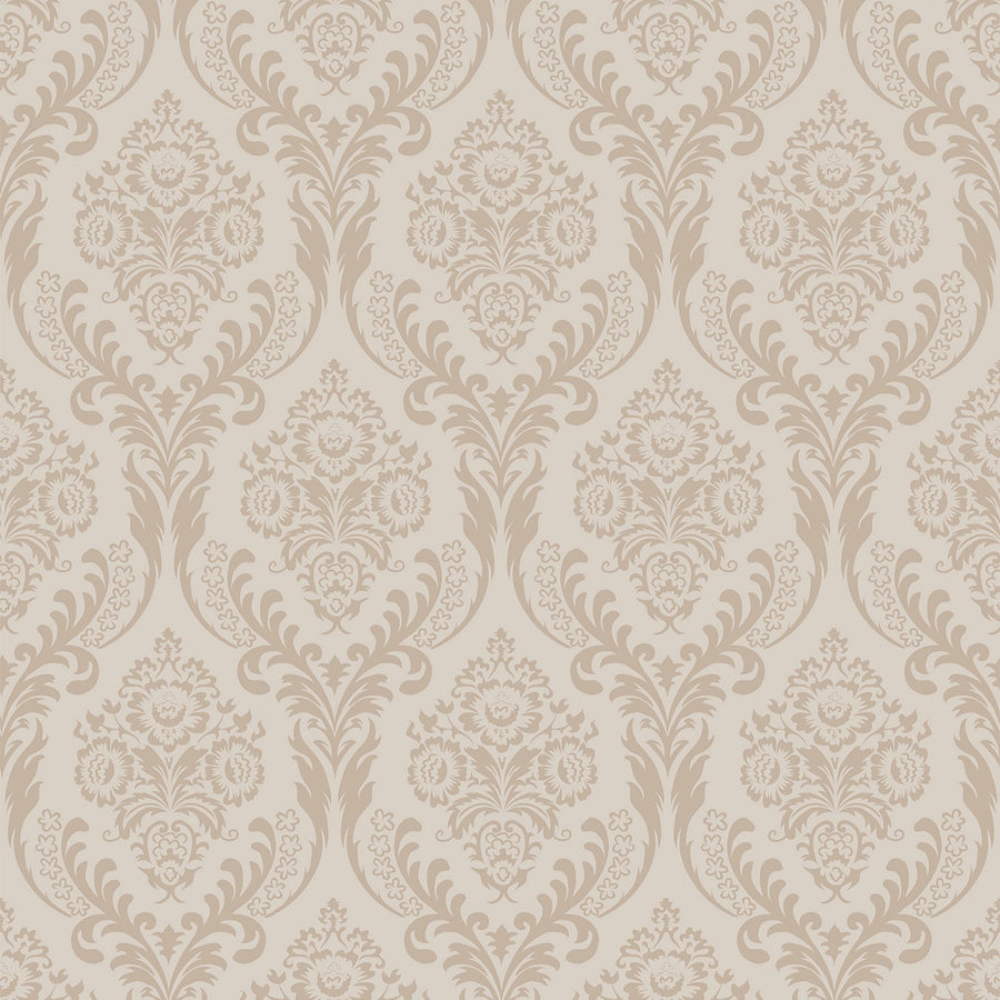 Premium Beige Damask Wallpaper