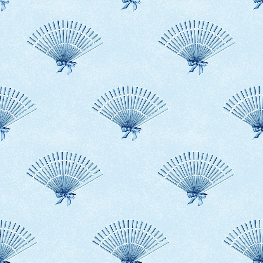 Blue Coquette Preppy Bow Fan Wallpaper