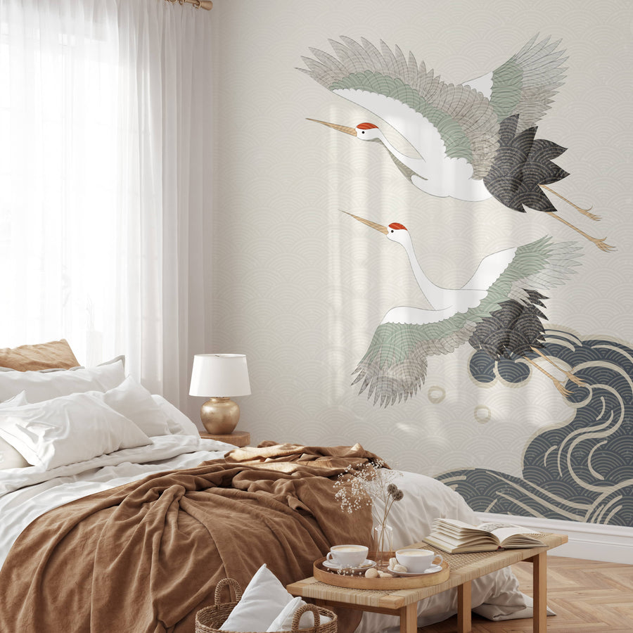 Crane Wallpaper Ocean Waves Wallpaper image 1