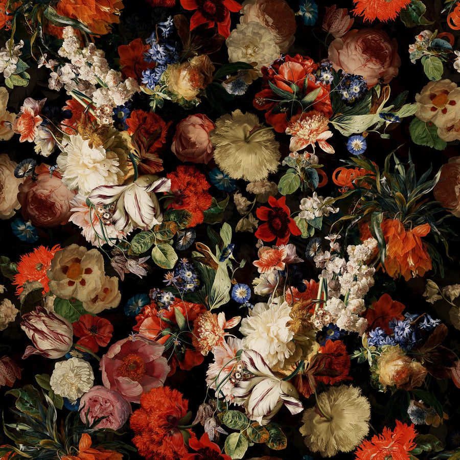 Dark Floral Wallpaper – Moody Dutch Master Bouquet