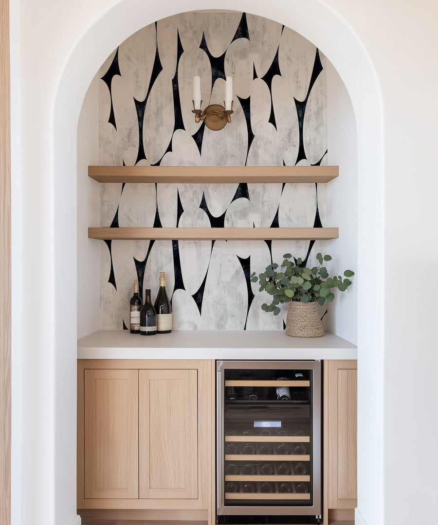 Modern Abstract Black and White Geometric Wallpaper