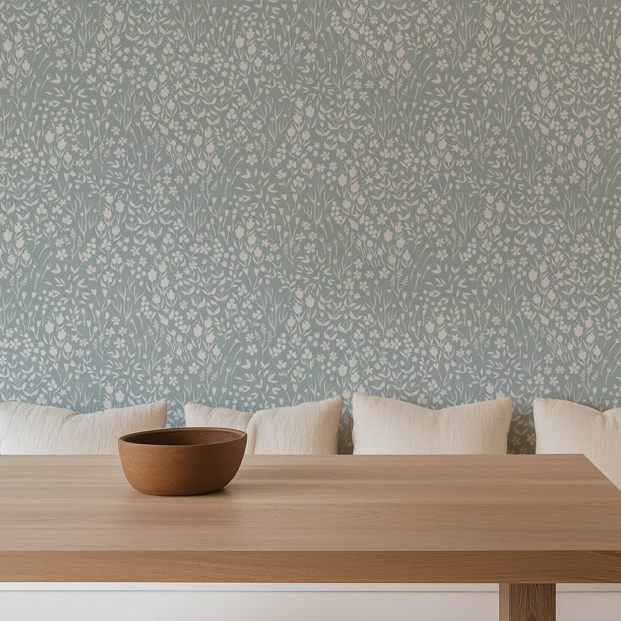 Vintage Ditsy Flowers Peel and Stick & Traditional Wallpaper