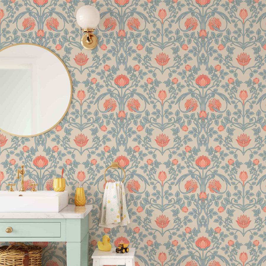 Vintage Retro Floral Wallpaper image 2