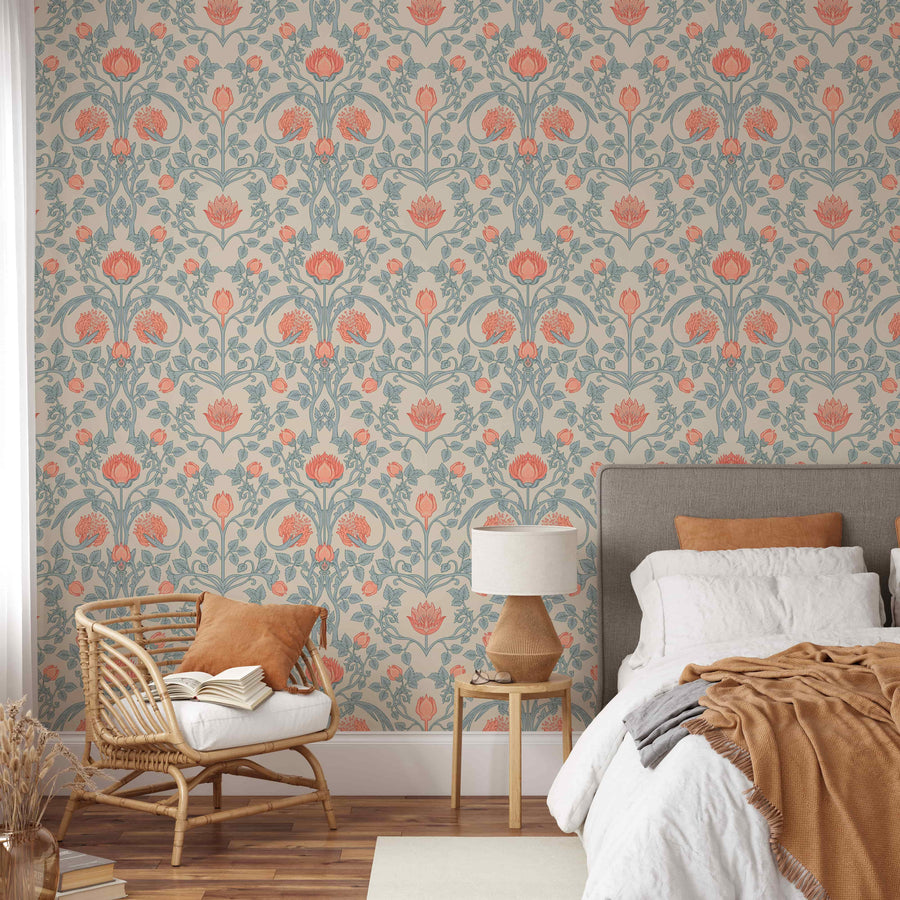 Vintage Retro Floral Wallpaper image 3