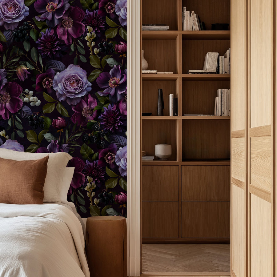 Dark Floral Gothic Wallpaper Peel and Stick