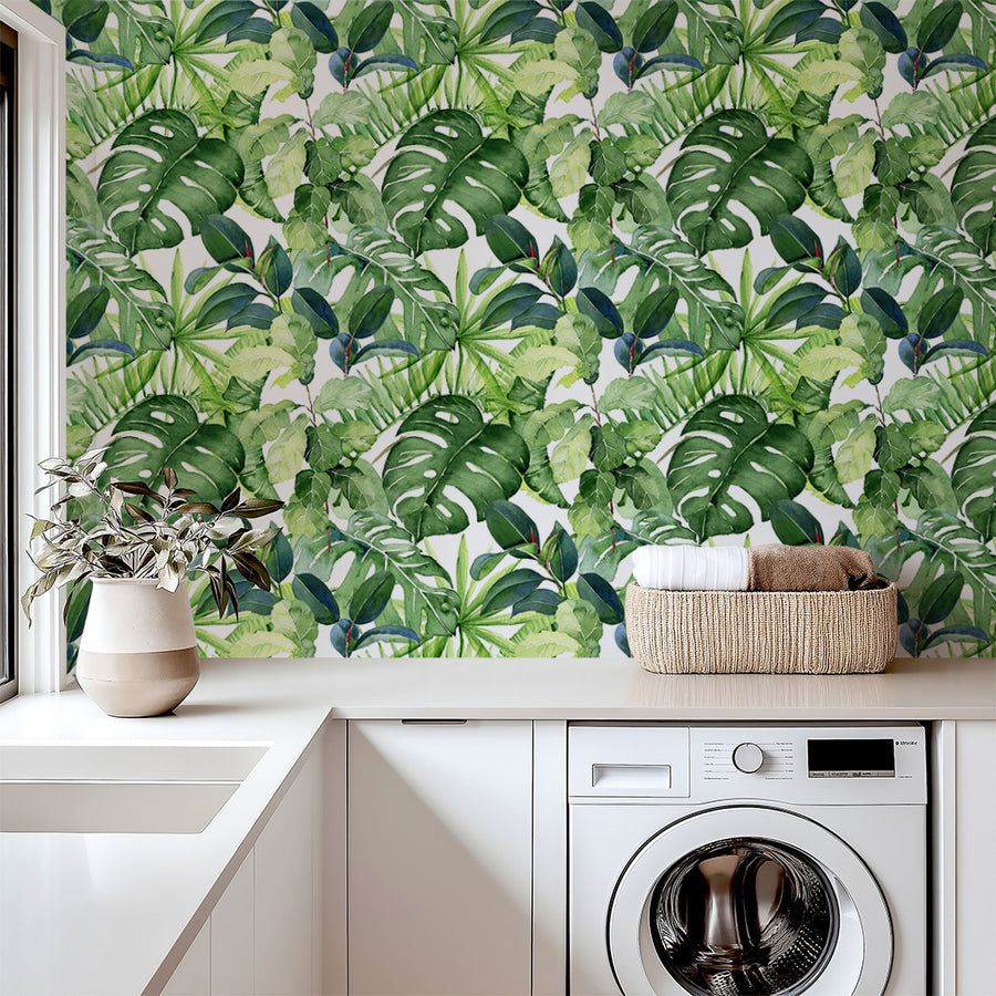 Tropical Print Wallpaper Peel and stick Wallpaper