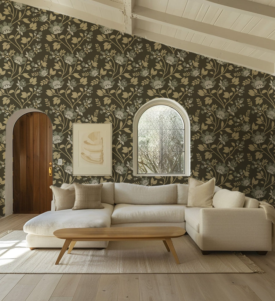 Hedgerow Bloom Wallpaper - Botanical Elegance