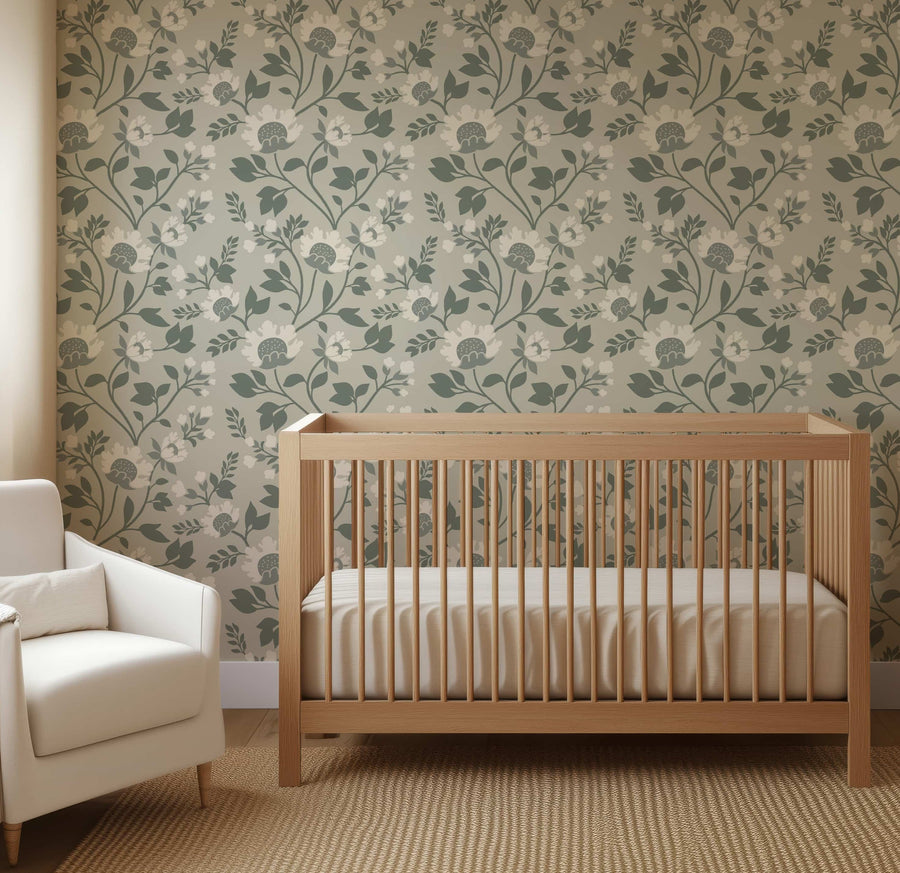 Hedgerow Bloom Wallpaper - Botanical Elegance