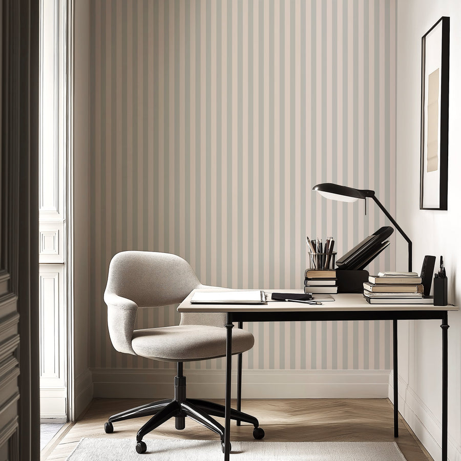 Seabreeze Stripes - Light Blue Vertical Striped Wallpaper