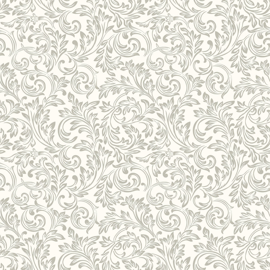Luxury Gray Baroque Wallpaper - Modern Damask Design
