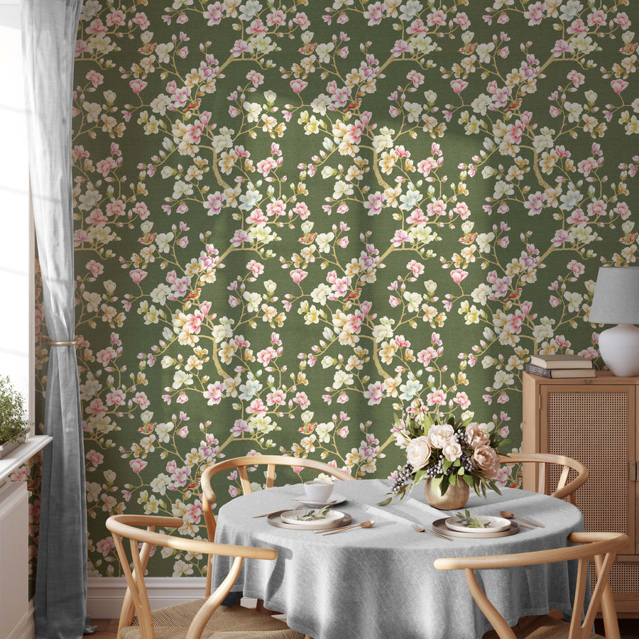 Green Background Wallpaper Magnolia Wallpaper image 3