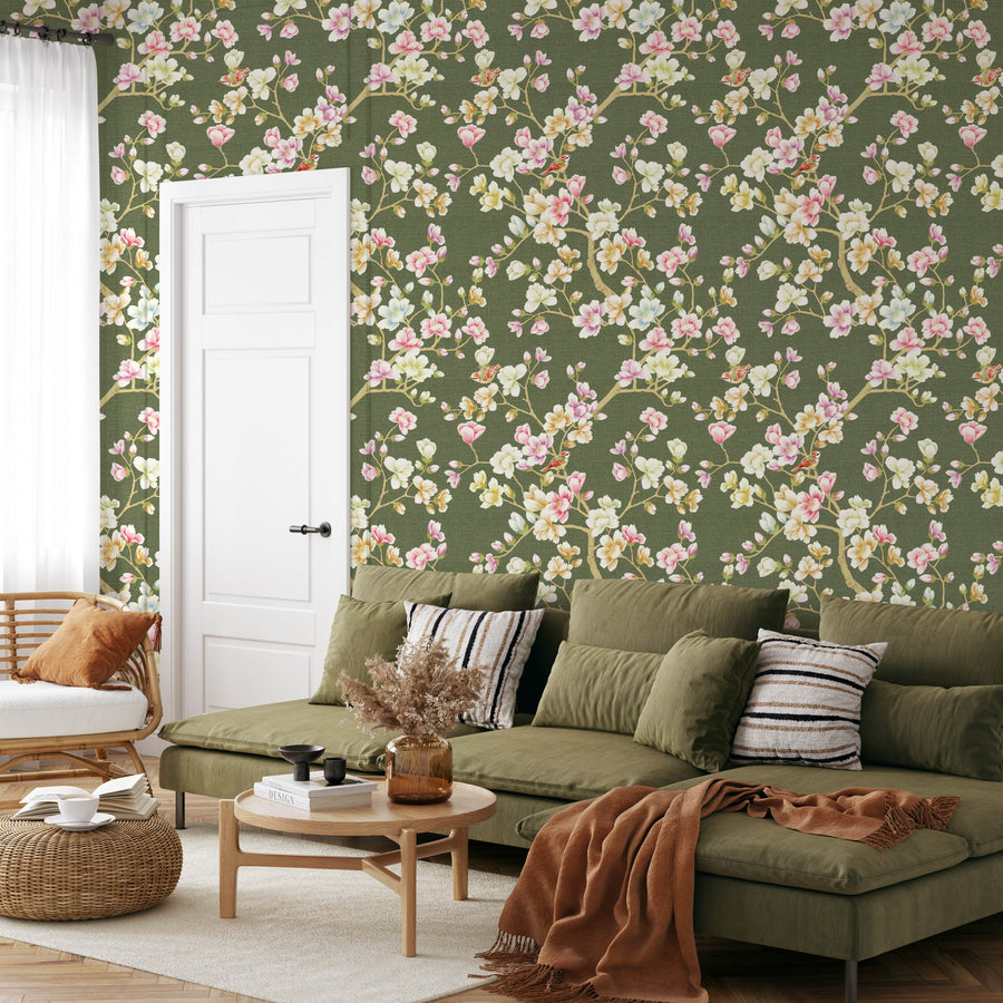 Green Background Wallpaper Magnolia Wallpaper image 5