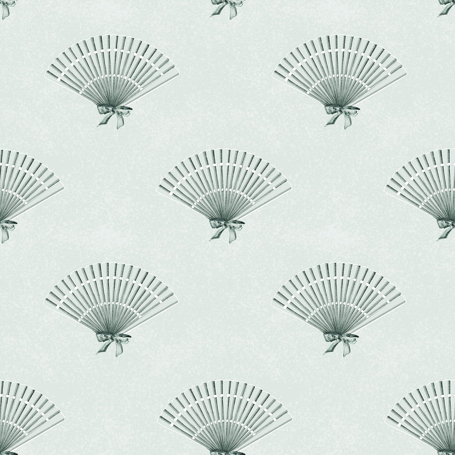 Mint Green Preppy Coquette Bow Fan Wallpaper