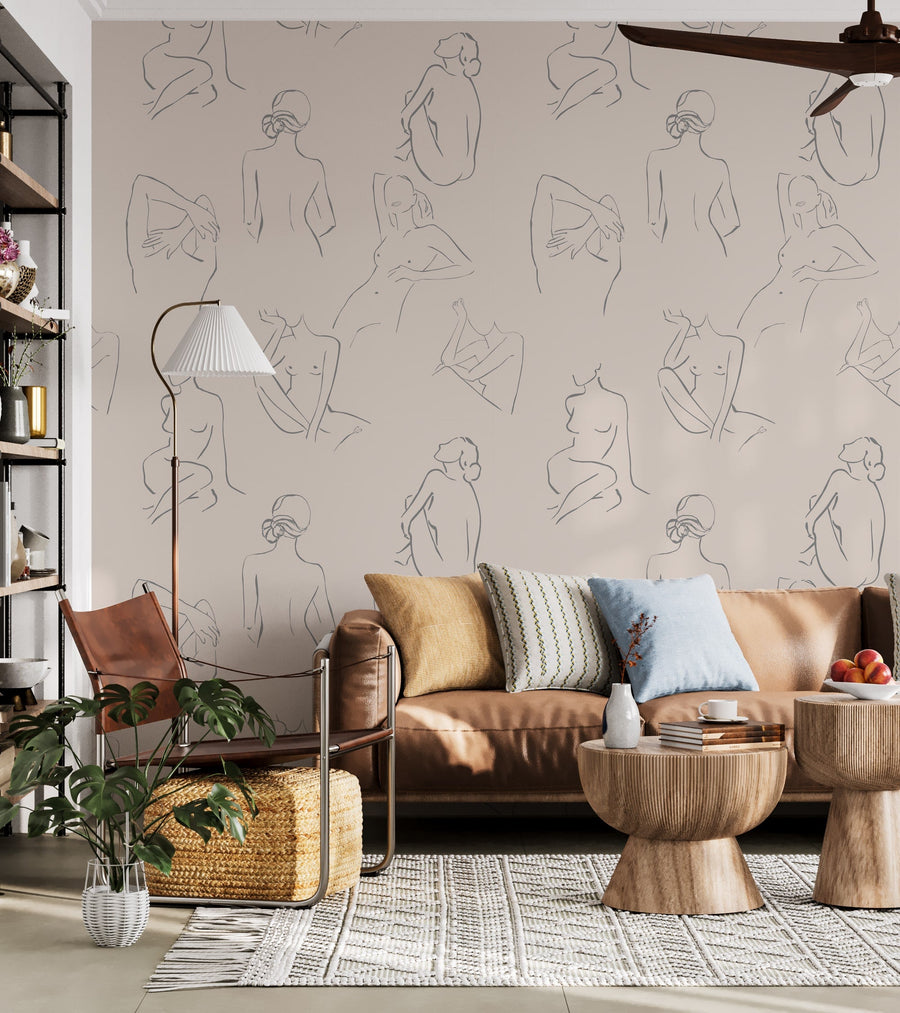 Female Body Wallpaper - Elegant Female Silhouettes for Modern Spaces
