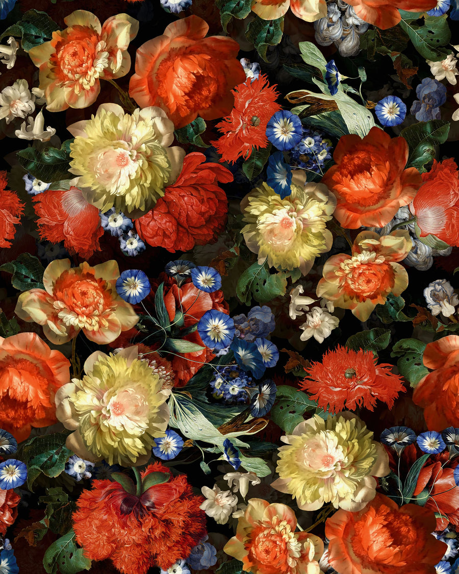Moody Floral Wallpaper – Dutch Master Oil Painting