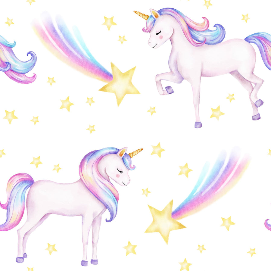Unicorn Wallpaper - Peel and Stick Rainbow Wall Mural for Girl's Bedrooms