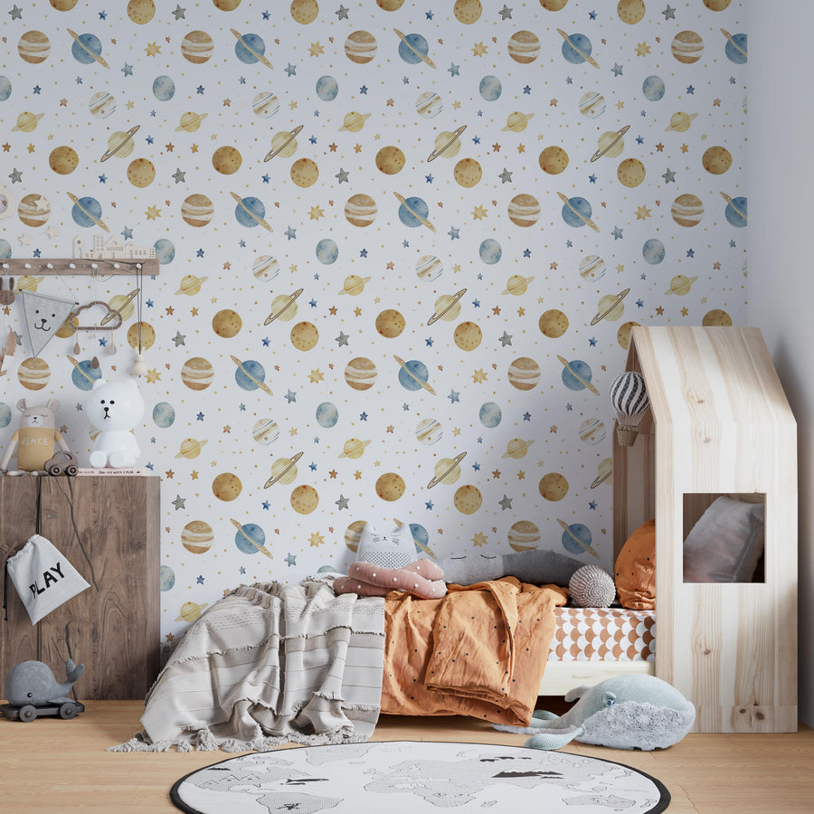 Celestial Space Wallpaper for Nursery