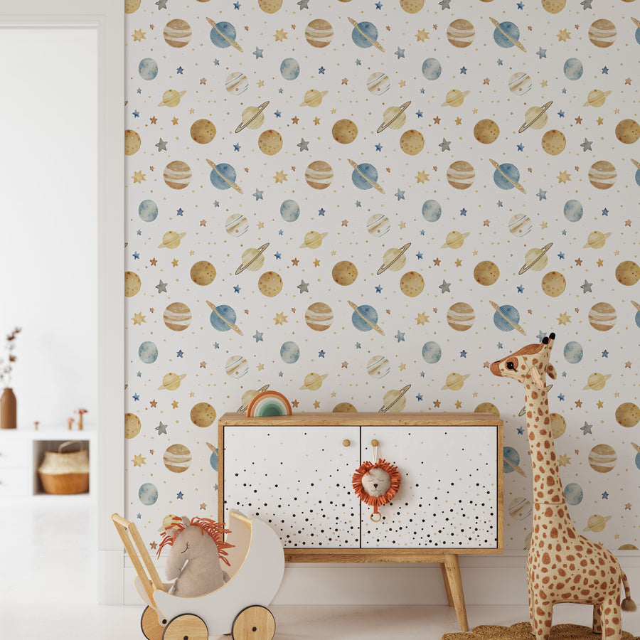 Celestial Space Wallpaper for Nursery