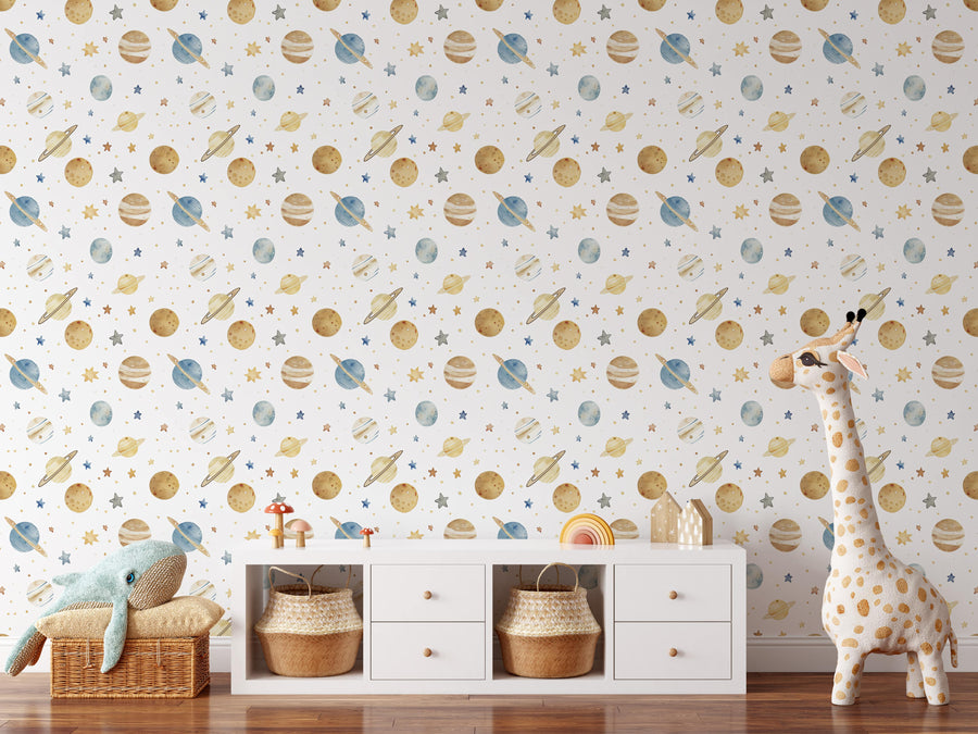 Celestial Space Wallpaper for Nursery