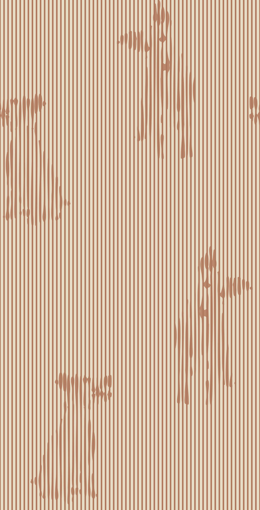 Terracotta Stripe with Dog Silhouette Wallpaper