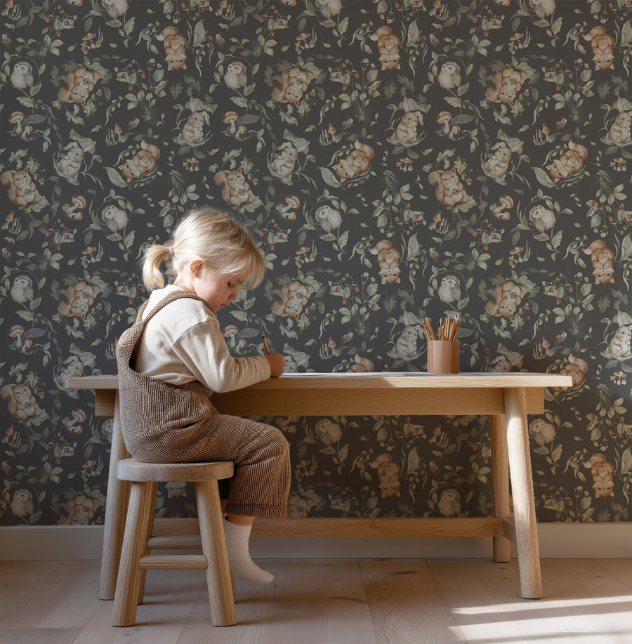 Nursery Woodland Wallpaper - Peel & Stick and Traditional