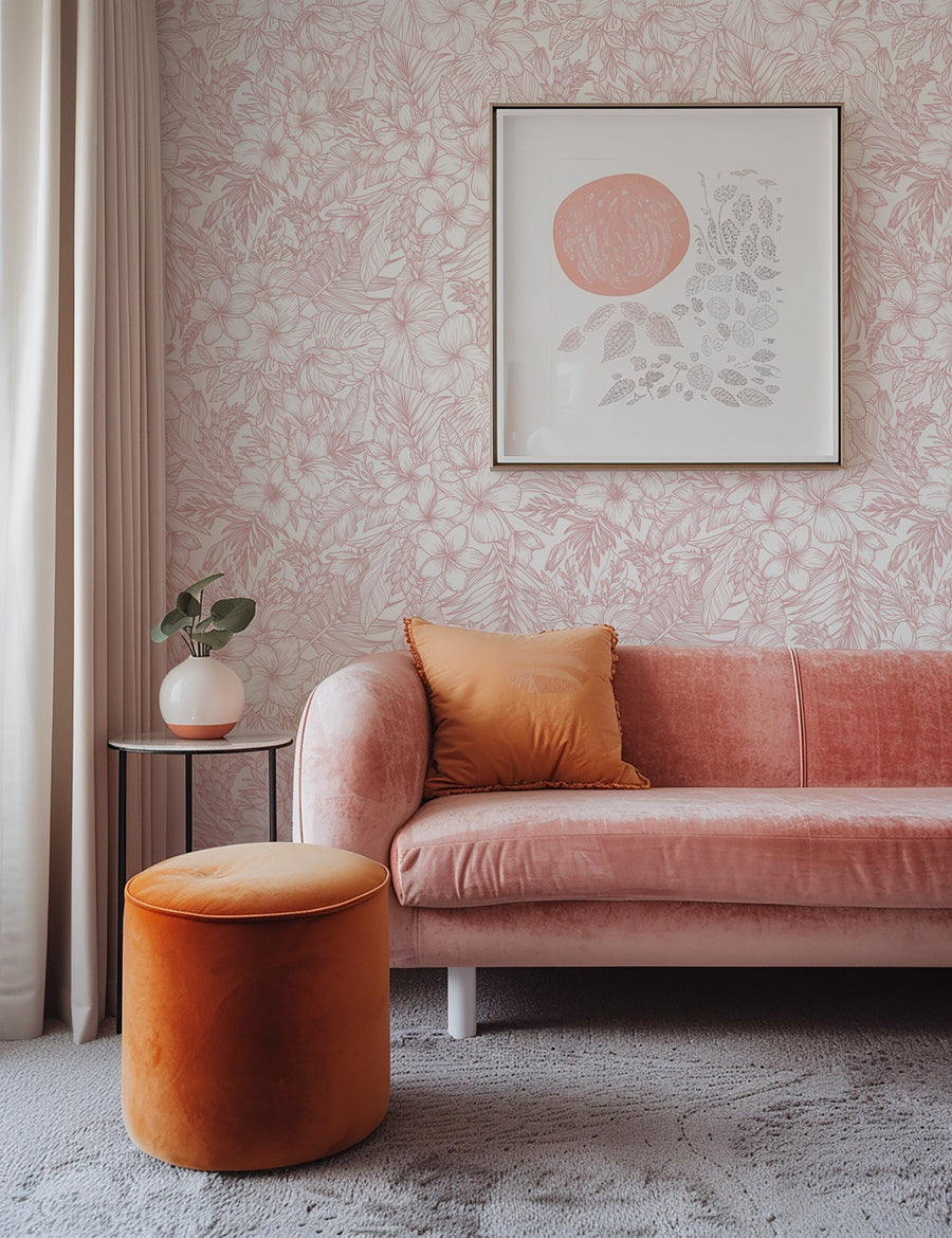 Elysian Hand-Drawn Tropical Wallpaper