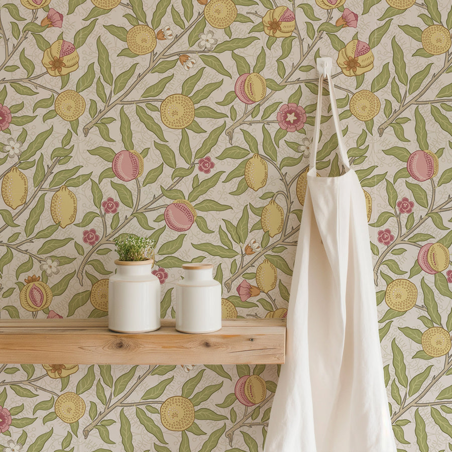 William Morris Tropical Fruit Wallpaper Peel and Stick