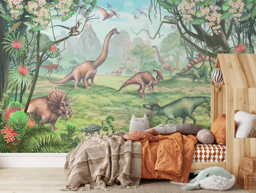 Jurassic Dinosaurs Period Inspired Nursery Wall Mural