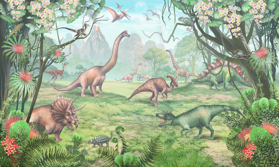 Jurassic Dinosaurs Period Inspired Nursery Wall Mural