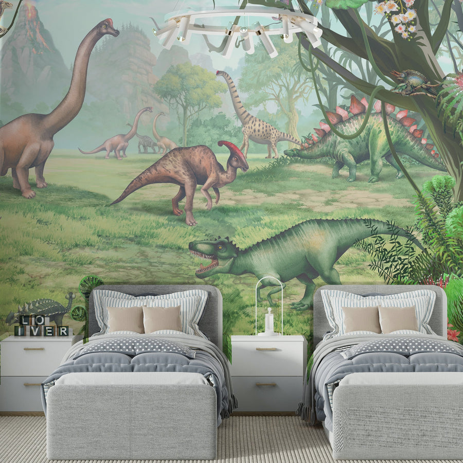 Jurassic Dinosaurs Period Inspired Nursery Wall Mural