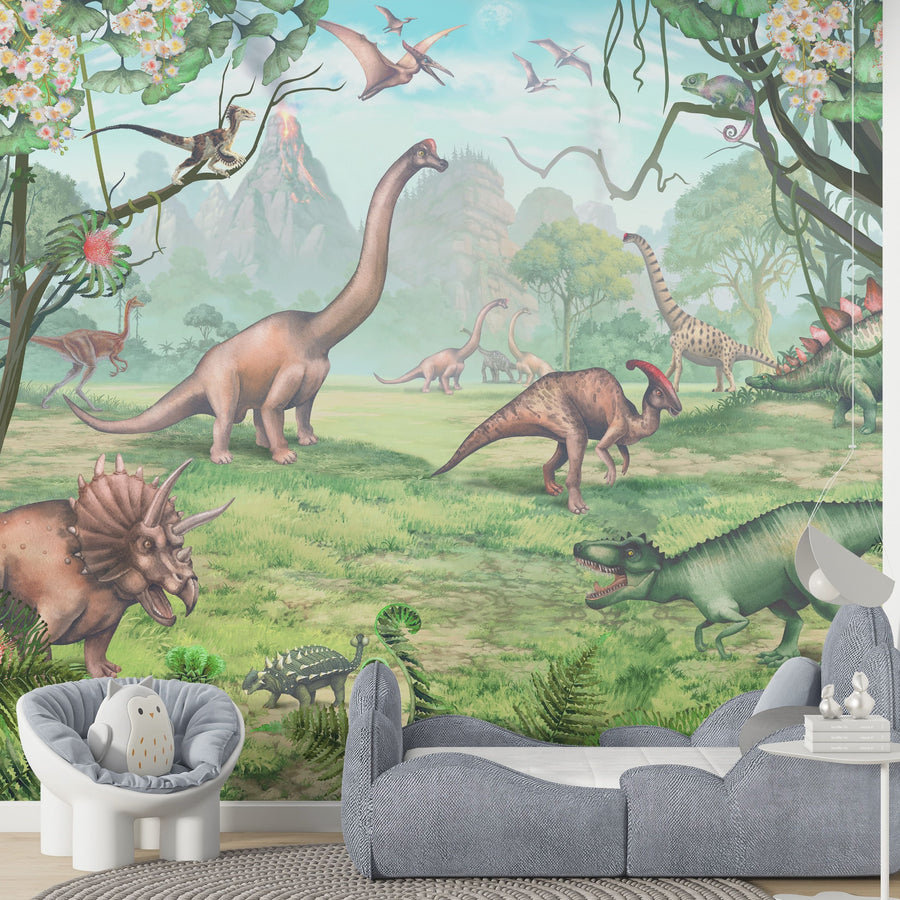 Jurassic Dinosaurs Period Inspired Nursery Wall Mural