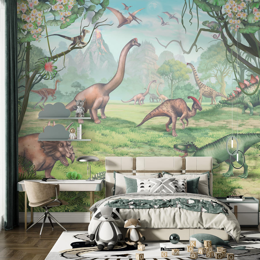 Jurassic Dinosaurs Period Inspired Nursery Wall Mural