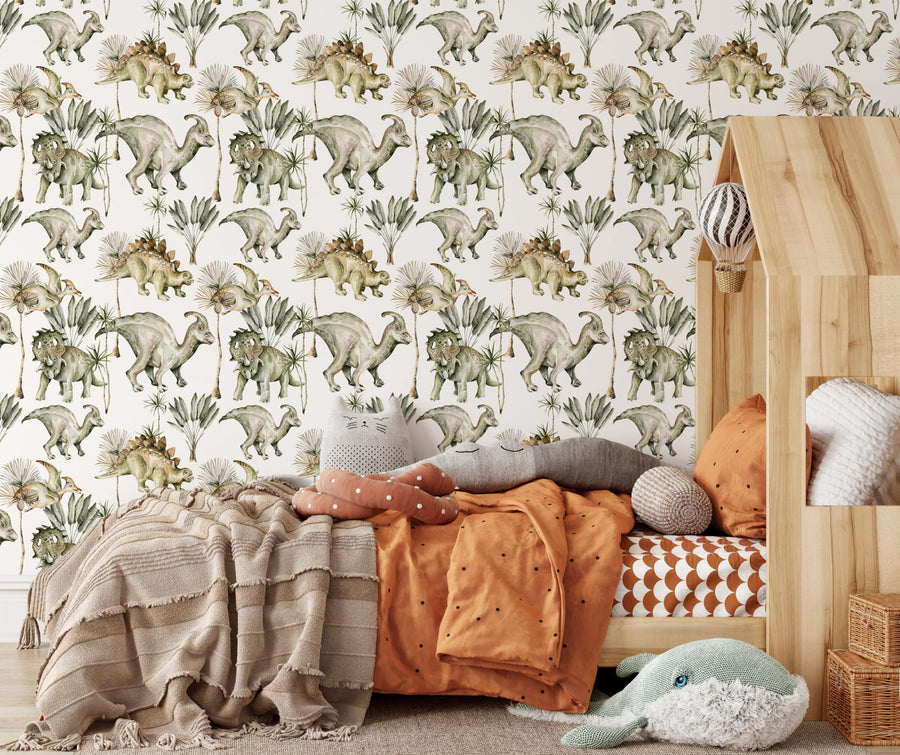 Cute Dinosaurs Nursery Wallpaper