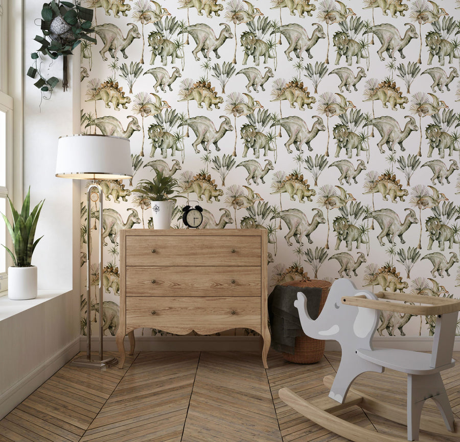 Dinosaur Wallpaper - Cute Peel and Stick Wallpaper for Kids Room