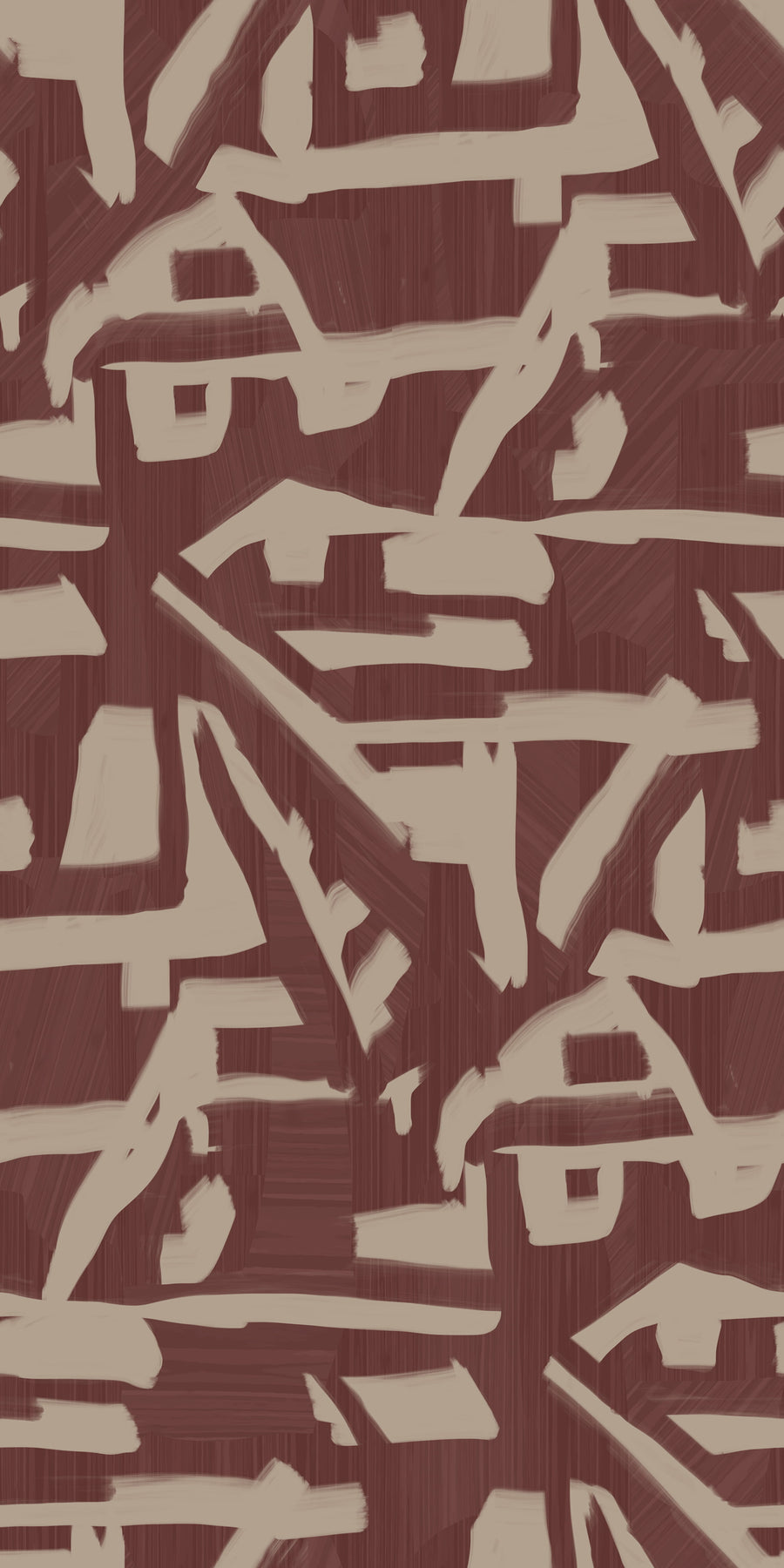 Abstract Brushstroke Wallpaper Burgundy Taupe repeating pattern swatch 24W x 48H