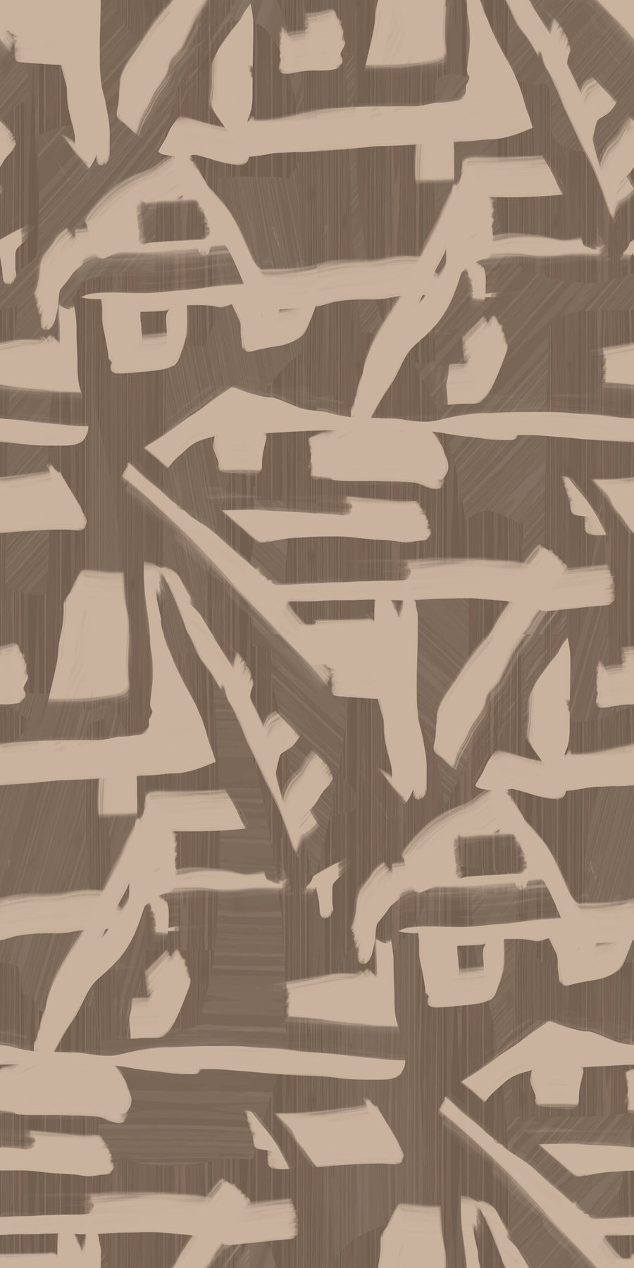 Abstract Brushstroke Wallpaper Taupe Brown repeating pattern swatch 24W x 48H