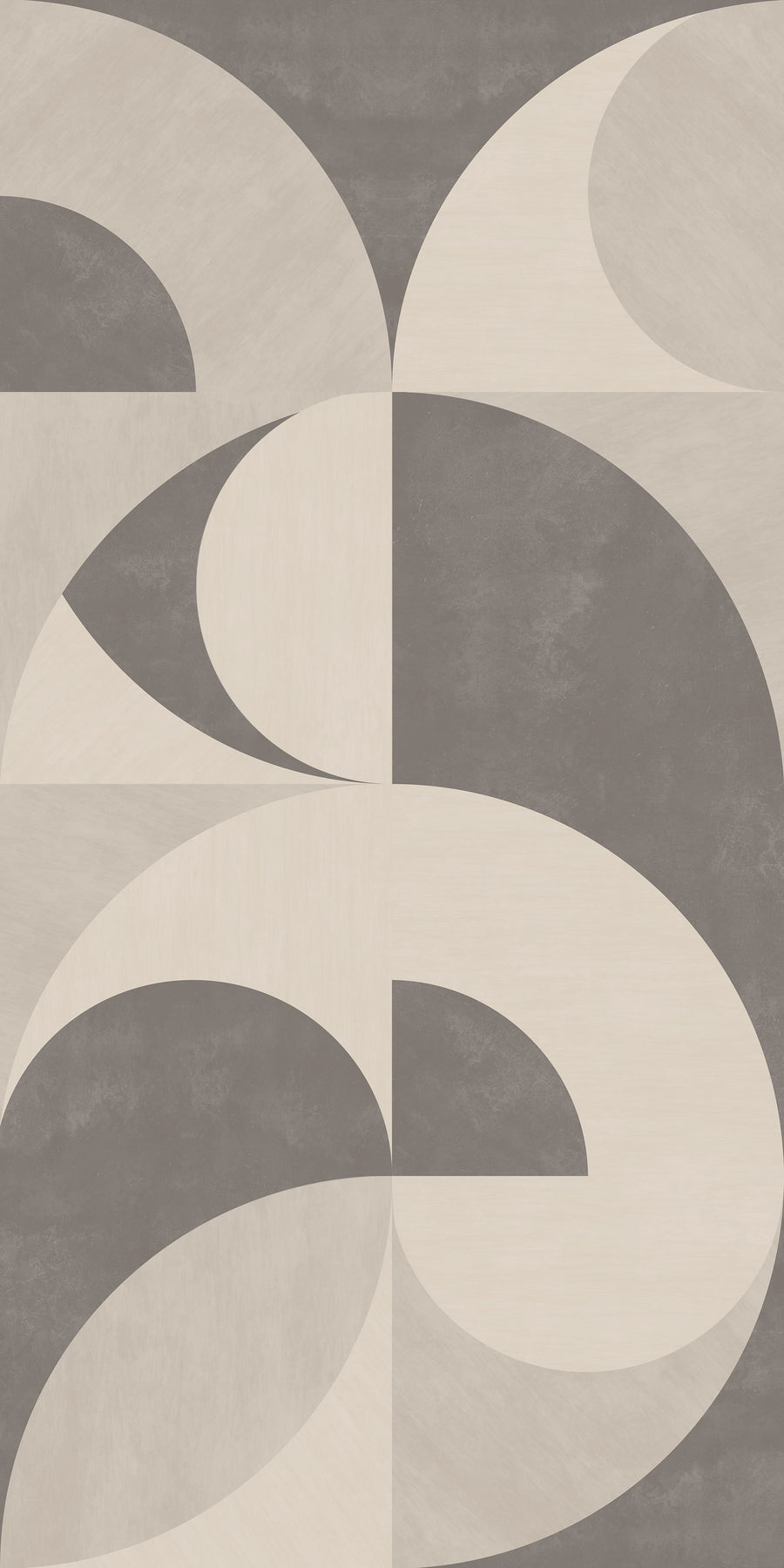 Mid-Century Neutral Geometric Wallpaper Taupe Cream repeating pattern swatch 24W x 48H