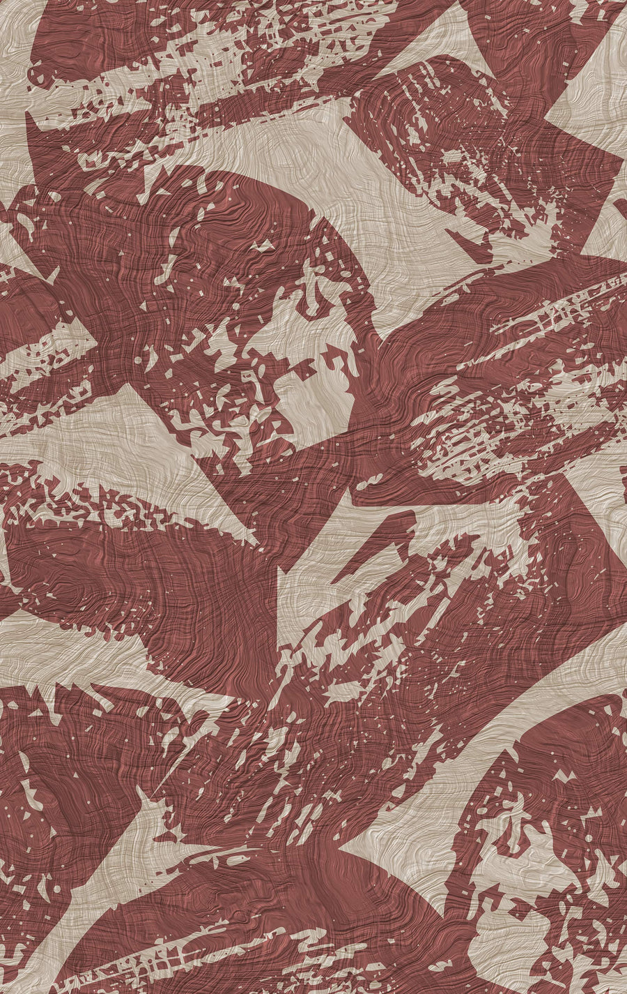 Modern Abstract Wood Texture Wallpaper Burgundy Beige repeating pattern swatch 24W x 38H