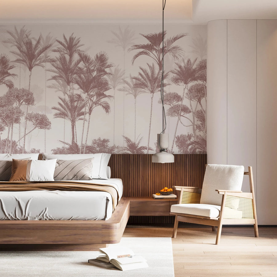 Foggy Palm Forest Wallpaper - Tropical Wallpaper Mural