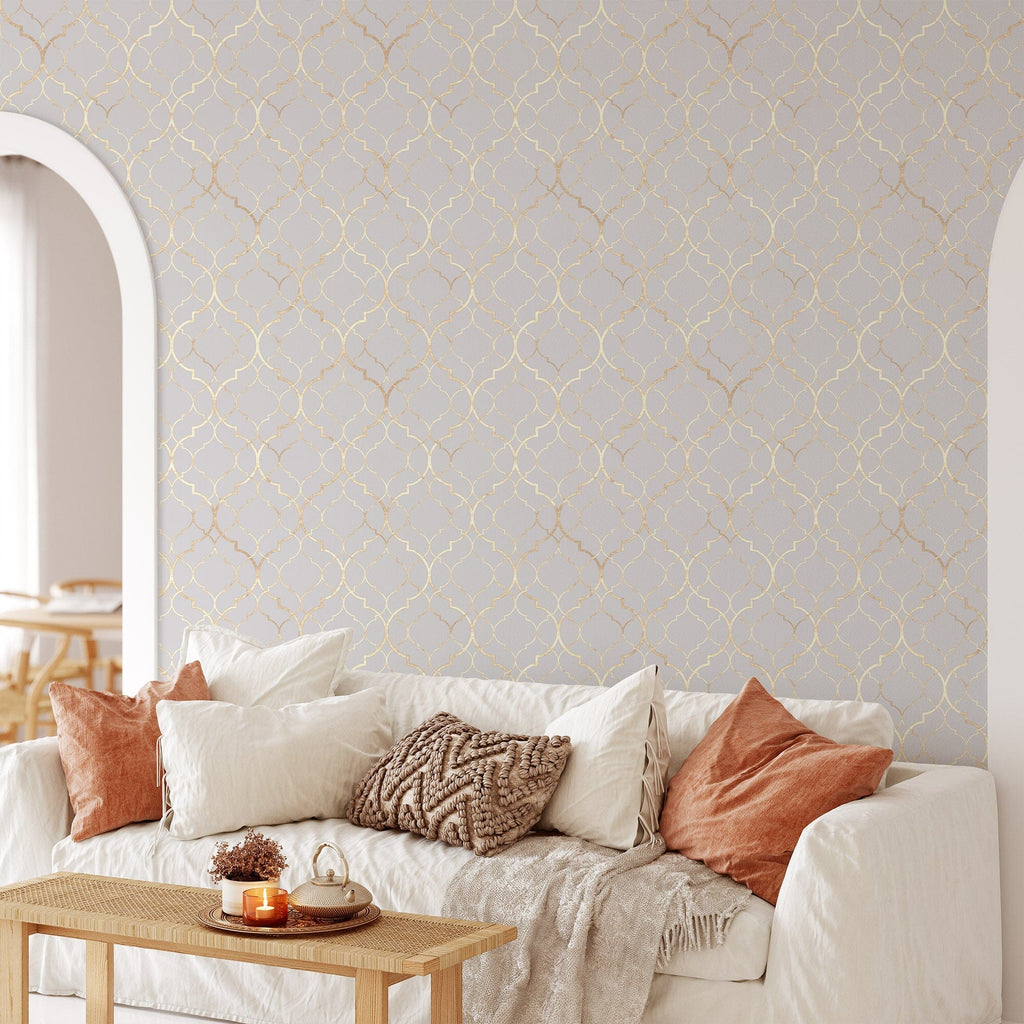 Abstract Geometric Wallpaper Removable Wallpaper EazzyWalls Sample: 6''W x 9''H Smooth Vinyl 