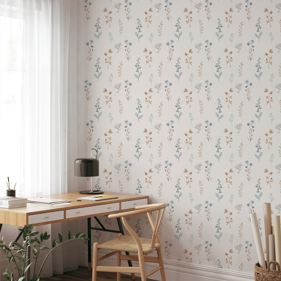 Watercolor Flowers Wallpaper Removable Wallpaper EazzyWalls