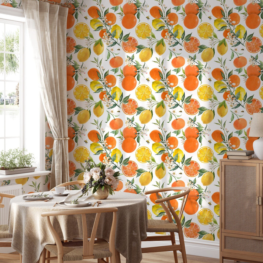 Lemon Print Wallpaper Removable Wallpaper EazzyWalls