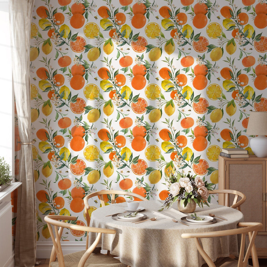Lemon Print Wallpaper Removable Wallpaper EazzyWalls