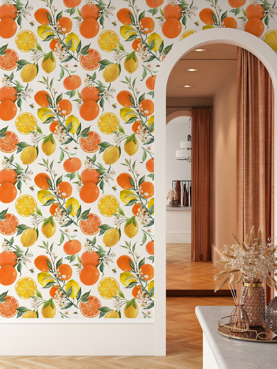 Lemon Print Wallpaper Removable Wallpaper EazzyWalls