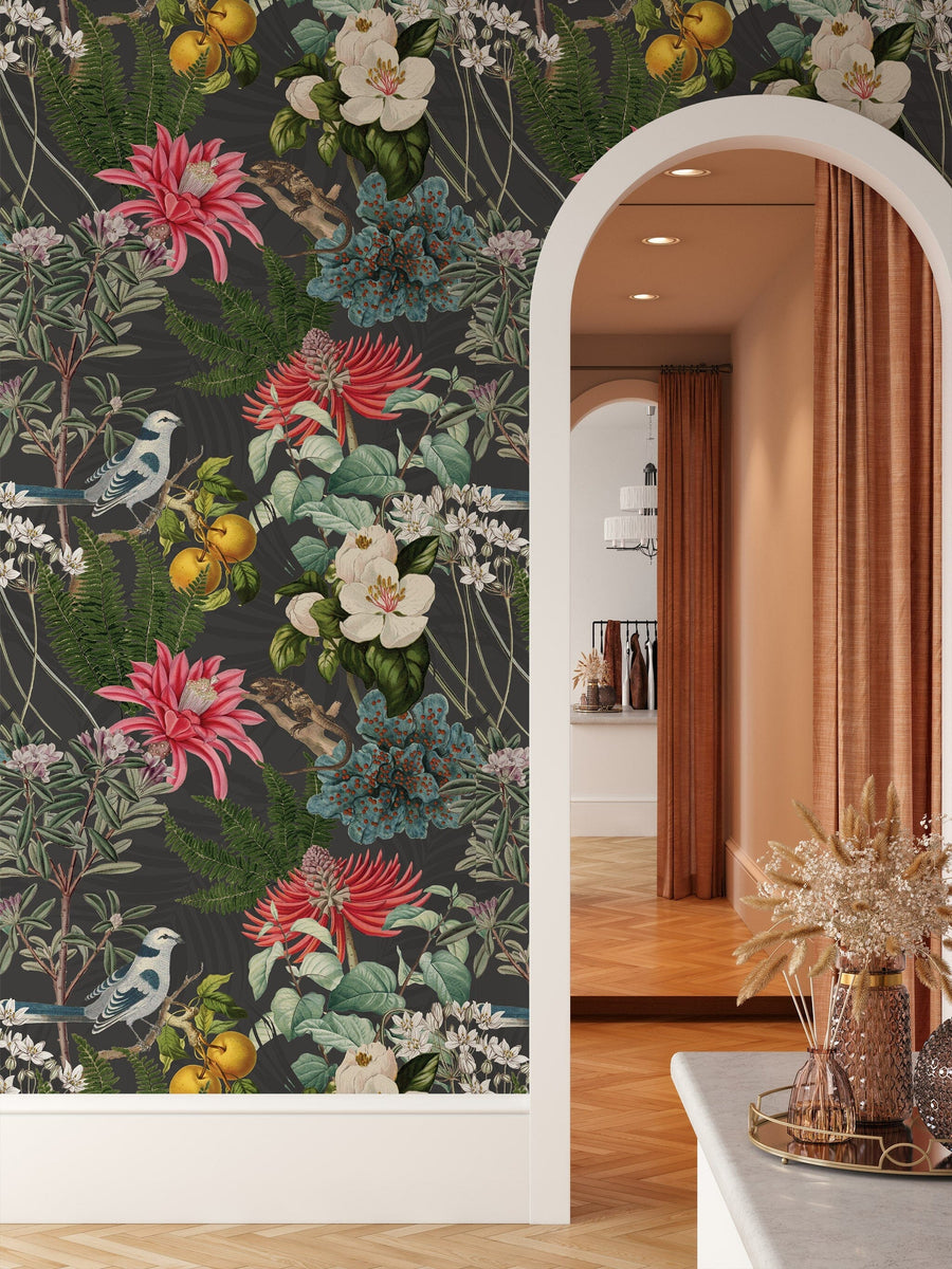 Colorful Botanical Garden Wallpaper Removable Wallpaper EazzyWalls