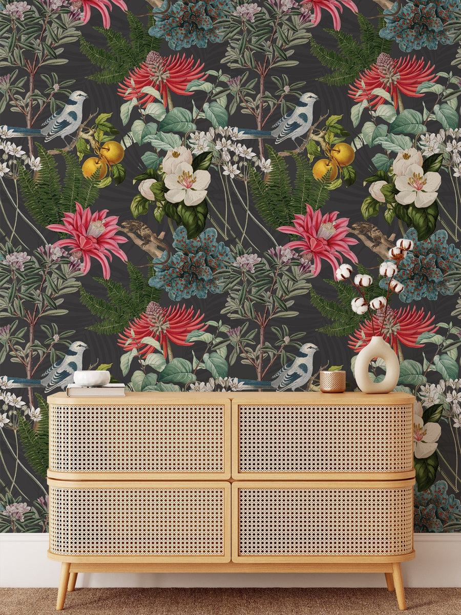 Colorful Botanical Garden Wallpaper Removable Wallpaper EazzyWalls